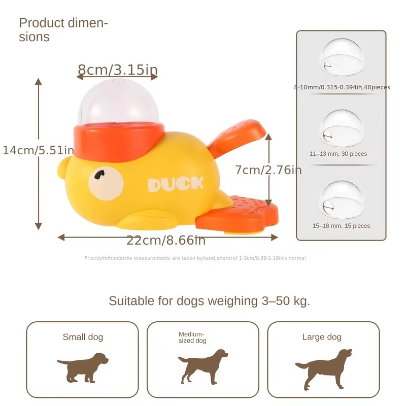 귀여운 오리 모양의 인터랙티브 애완동물용 자동 급식 장 - Dog Puzzle Feeder Toy 리뷰 및 가격