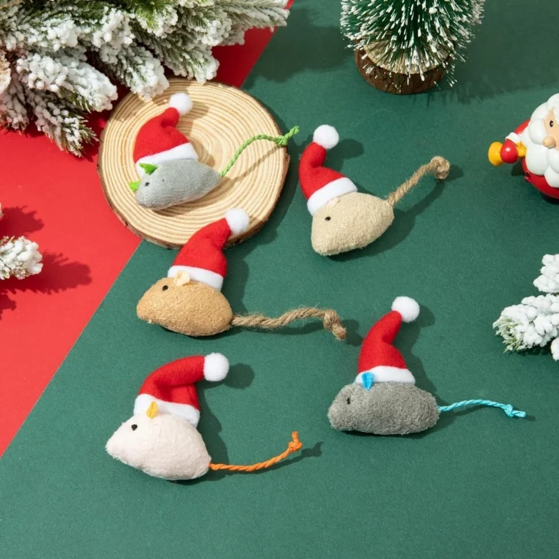 1~5개 세트 크리스마스 모자 장식 마우스 인형, 소형 - Catnip Interactive Plush Mouse 리뷰 및 가격