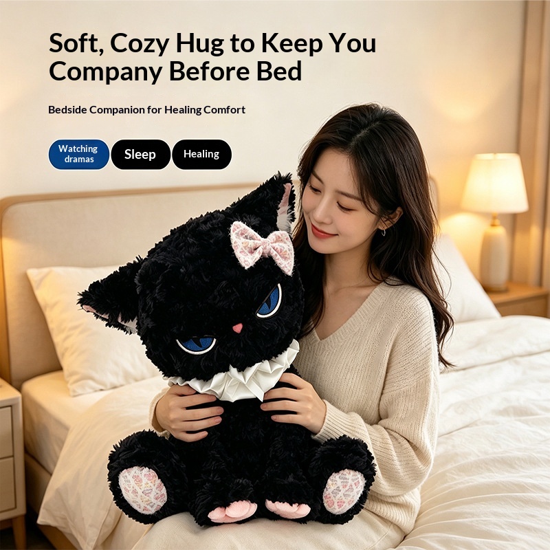 검은 고양이 인형, 파란 눈, 부드러운 털, 푹신한 촉 - Cat Toys 리뷰 및 가격